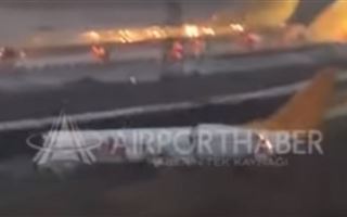 Самолет разбился на три части при жесткой посадке в Стамбуле