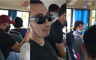 Перепалку из-за маски в автобусе Алматы сняли на видео