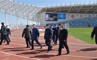 Нурсултан Назарбаев посетил новый стадион "Туркестан-Арена"