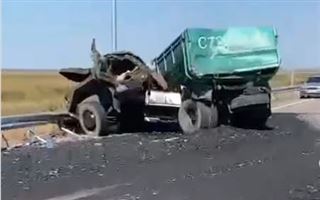 В Акмолинской области произошло столкновение двух грузовиков