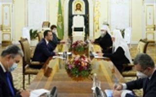 Состоялась встреча Святейшего Патриарха Кирилла с председателем Сената Парламента Республики Казахстан Мауленом Ашимбаевым