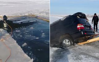В Актюбинской области под лед ушел внедорожник