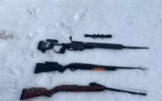 В Акмолинской области полицейские на трассе нашли арсенал оружия
