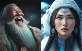 Как казахские Дед Мороз и Снегурочка могли бы выглядеть в реальности