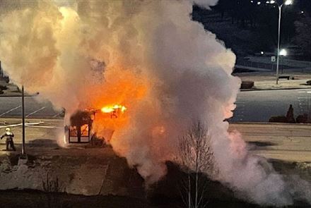 Пассажирский автобус сгорел в Талдыкоргане