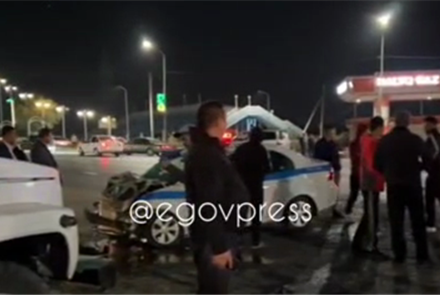В Туркестанской области случилось ДТП с участием полицейского автомобиля