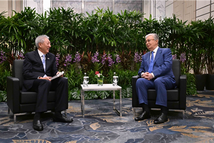 Токаев встретился со старшим министром Сингапура Тео Чи Хином
