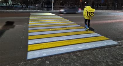 Проекционный пешеходный переход появился в столице