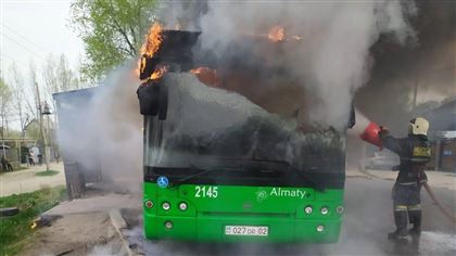 Автобус горел в Алматы
