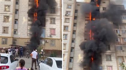Квартира в 9-этажном доме загорелась в Шымкенте