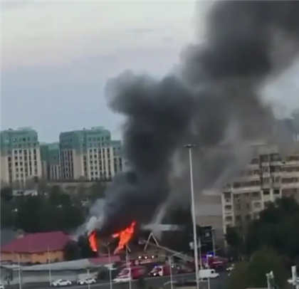 Крупный пожар в Алматы засняли очевидцы