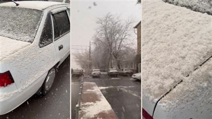 Жителей города Сарыагаша удивил "коричневый" снег 