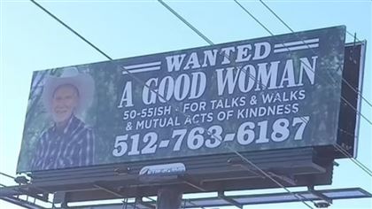 В США пожилой мужчина арендовал билборд, чтобы познакомиться с женщиной