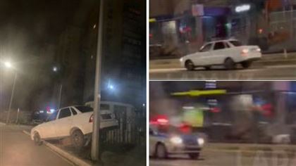 В Актау сняли на видео необычную погоню полиции за водителем