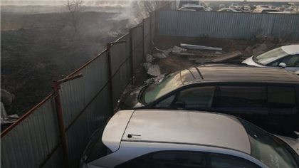 На штрафстоянке в Петропавловске сгорели шесть машин