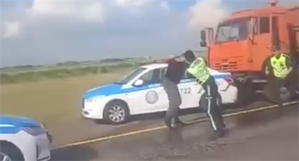 Драка водителя с полицейскими попала на видео