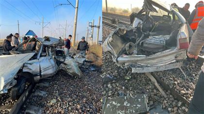 В Жамбылской области автомобиль столкнулся с пассажирским поездом, погибли люди