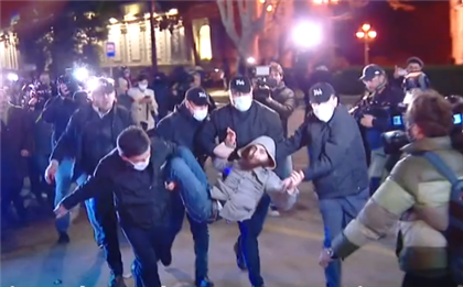 Полиция в Грузии вторую ночь подряд применяет водомёт для разгона протестующих