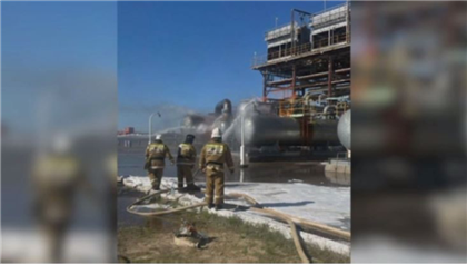 Пожар случился на газоперерабатывающем заводе в Актюбинской области