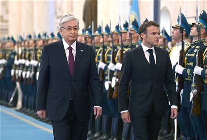 В резиденции «Акорда» состоялась церемония встречи Президента Франции Эммануэля Макрона