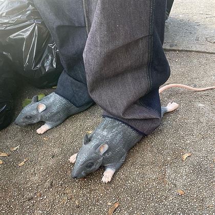Туфли в виде крыс с длинными хвостами выпустил дизайнер