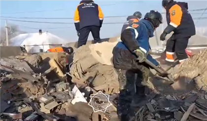 Спасатели обнаружили газовые баллоны на месте взрыва в Караганде