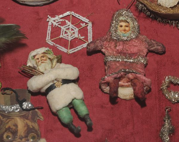 Снежинка из квасцов и фигурки на ёлку из антикварных магазинов Европы