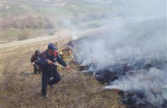 Крупное возгорание сухостоя ликвидировали в ВКО в районе Алтай