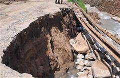В Алматинской области обвалилась дорога