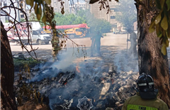 В Астане произошёл пожар из-за мусора