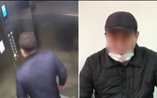 Хулигана, заплевавшего кнопки лифта под камерами привлекли к ответственности в Алматы