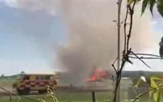 В Восточно-Казахстанской области загорелся самолет