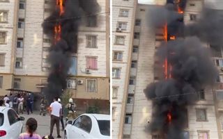 Квартира в 9-этажном доме загорелась в Шымкенте