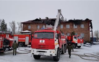 Крупный пожар произошел в гостиничном комплексе в Павлодарской области