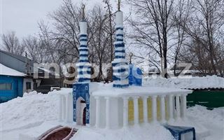 Мечеть из снега построил житель Западно-Казахстанской области