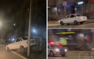 В Актау сняли на видео необычную погоню полиции за водителем