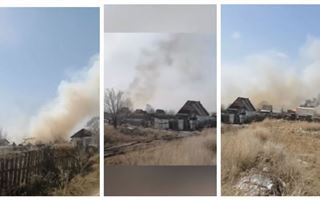 Пожар вспыхнул в семи дачных обществах в Карагандинской области