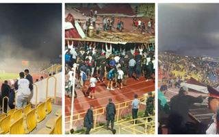 Крыша стадиона обрушилась во время матча в Шымкенте 