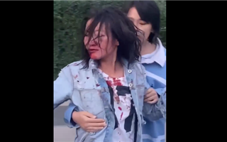 В Алматы парень избил девушку до крови посреди улицы - видео