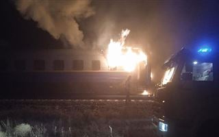 В Жамбылской области загорелся пассажирский поезд