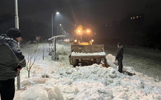 В Алматы устраняют последствия "ледяной лавины" 