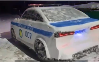 Житель ЗКО слепил патрульную машину из снега