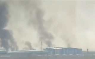 Гектар сухостоя горит возле аэропорта Астаны