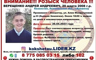 Подросток исчез после ссоры с отцом в Акмолинской области