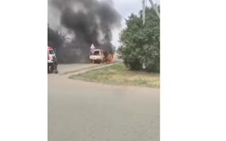 В Уральске загорелся автобус с детьми