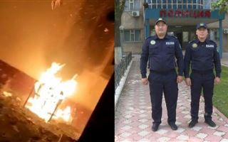 Полицейские спасли людей из огня в Туркестане