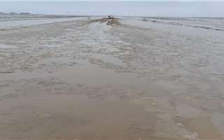 В ЗКО талые воды затопили участок дороги