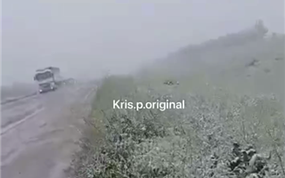 Снег пошел в Жамбылской области - видео