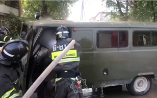 Автопожар произошел в Усть-Каменогорске