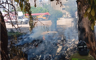 В Астане произошёл пожар из-за мусора